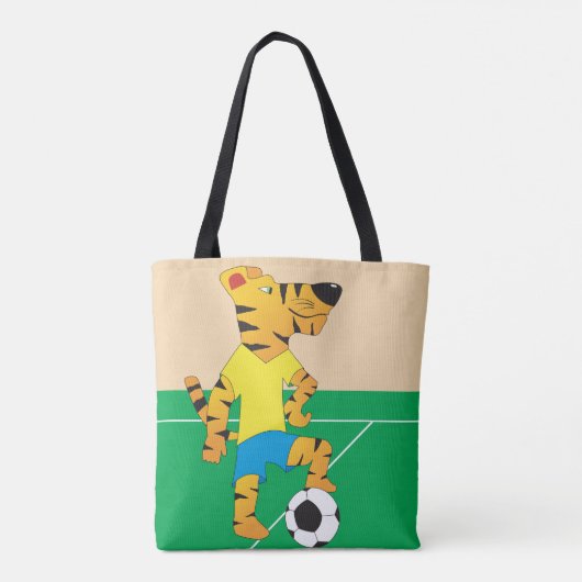Tiger Playing Soccer Tasche (Rückseite)