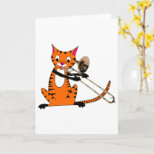 Tiger Playing the Trombone Karte (Gelbe Blume)