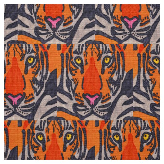 Tiger - Polyester-Poplin-Stoff Stoff (Muster)