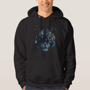 Tiger-Polygon-Kunstwerk - Farbige Tierkunst Tiger Hoodie