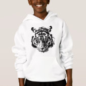 Tiger Pop Art Black & White Hoodie (Vorderseite)