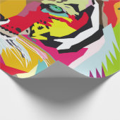 Tiger Pop Art Portraitart, pop, tiger, animal, fac Geschenkpapier (Ecke)