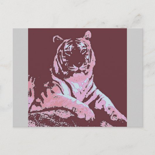 Tiger Pop Art Postkarte (Vorderseite)