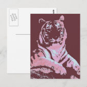 Tiger Pop Art Postkarte (Vorne/Hinten)