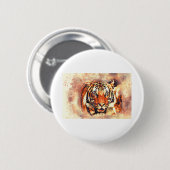 Tiger Portrait Abstraktes Wasser Vintag Button (Vorne & Hinten)