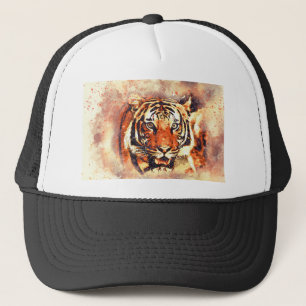 Tiger Portrait Abstraktes Wasser Vintag Truckerkappe