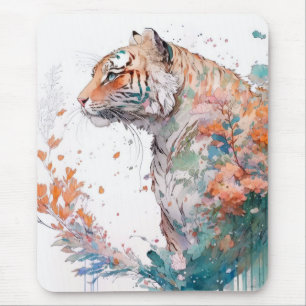 Tiger Portrait Animal Painting Wildlife Outdoor Mousepad
