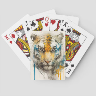 Tiger Portrait Animal Painting Wildlife Outdoor Spielkarten