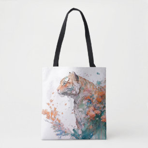 Tiger Portrait Animal Painting Wildlife Outdoor Tasche