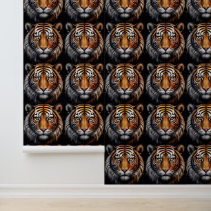 Tiger-Portrait auf schwarz Tapete
