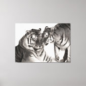 Tiger - Portrait der handbemalten Wildtiere Leinwanddruck (Vorderseite)