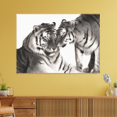 Tiger - Portrait der handbemalten Wildtiere Leinwanddruck (Insitu (Wohnzimmer))