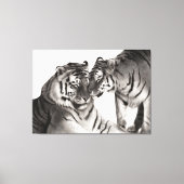 Tiger - Portrait der handbemalten Wildtiere Leinwanddruck (Vorderseite)