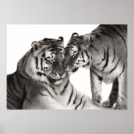 Tiger - Portrait der handbemalten Wildtiere Poster (Vorne)
