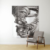 Tiger - Portrait der handbemalten Wildtiere Wandteppich (Beispiel)