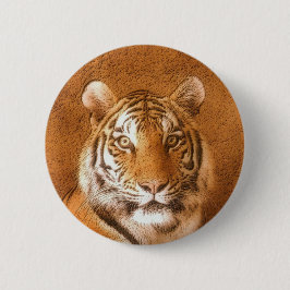 Tiger Portrait Foto Button