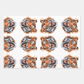 Tiger Portrait Geschenkpapier Set (Vorderseite)