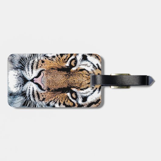 Tiger Portrait Graphic Style Gepäckanhänger (Rückseite horizontal)