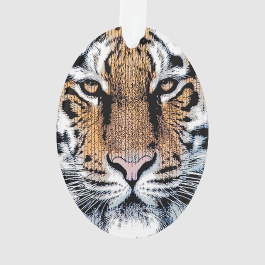 Tiger Portrait Graphic Style Ornament (Rückseite)