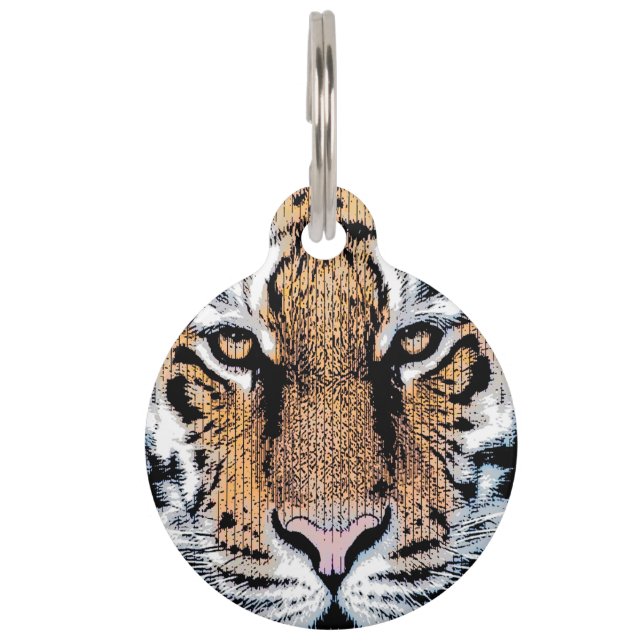 Tiger Portrait Graphic Style Tiermarke (Rückseite)