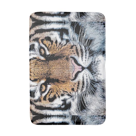 Tiger-Portrait im Grafikstil Badematte (Vorderseite Vertikal)