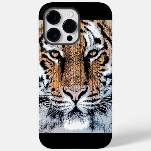 Tiger-Portrait im Grafikstil Case-Mate iPhone Hülle (Rückseite)