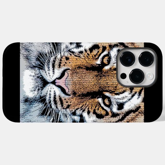 Tiger-Portrait im Grafikstil Case-Mate iPhone Hülle (Rückseite (Horizontal))