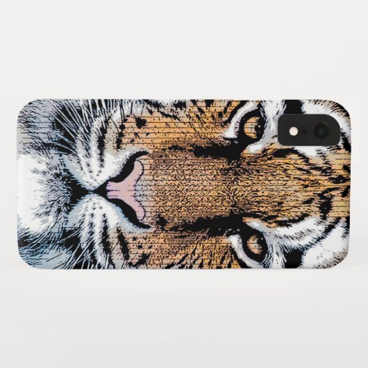 Tiger-Portrait im Grafikstil Case-Mate iPhone Hülle (Rückseite (Horizontal))