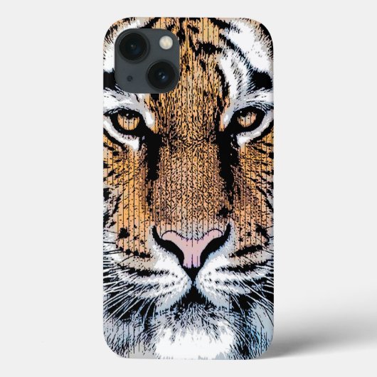Tiger-Portrait im Grafikstil Case-Mate iPhone Hülle (Rückseite)
