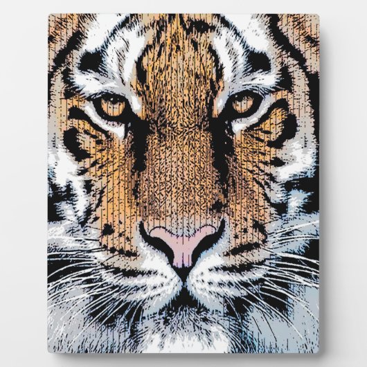 Tiger-Portrait im Grafikstil Fotoplatte (Vorderseite)