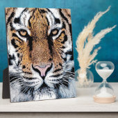 Tiger-Portrait im Grafikstil Fotoplatte (Seite)