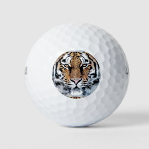 Tiger-Portrait im Grafikstil Golfball