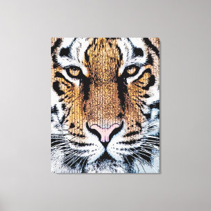 Tiger-Portrait im Grafikstil Leinwanddruck