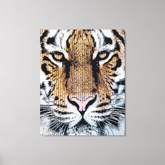 Tiger-Portrait im Grafikstil Leinwanddruck (Vorderseite)