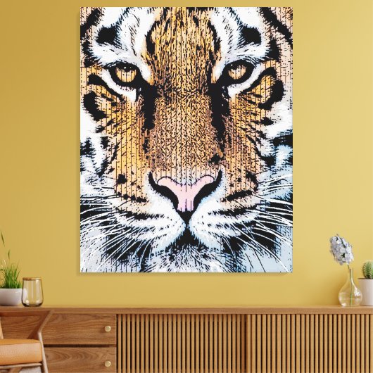 Tiger-Portrait im Grafikstil Leinwanddruck (Insitu (Wohnzimmer))