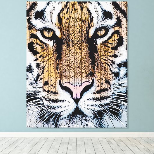 Tiger-Portrait im Grafikstil Leinwanddruck (Insitu (Holzboden))