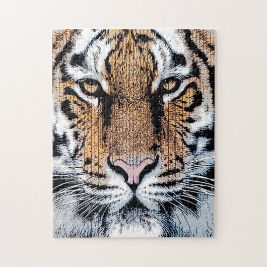 Tiger-Portrait im Grafikstil Puzzle (Vertikal)