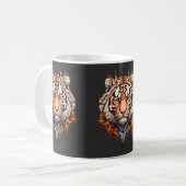 Tiger-Portrait, minimalistisches Design Orange Far Kaffeetasse (Vorderseite Links)