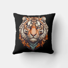 Tiger-Portrait, minimalistisches Design Orange Far Kissen