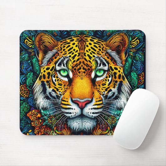 Tiger-Portrait Mousepad (Mit Mouse)
