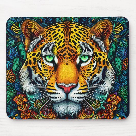 Tiger-Portrait Mousepad (Vorne)