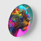 Tiger Portrait Painting Runde Wanduhr (Winkel)