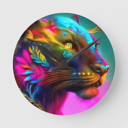 Tiger Portrait Painting Runde Wanduhr (Vorderseite)