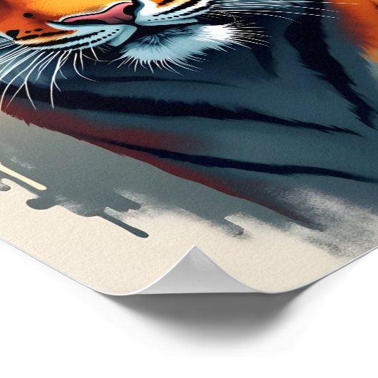 Tiger Portrait Poster (Ecke)