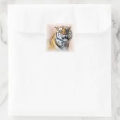 Tiger-Portrait Quadratischer Aufkleber (Tasche)