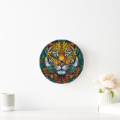 Tiger-Portrait Runde Wanduhr (Zuhause)