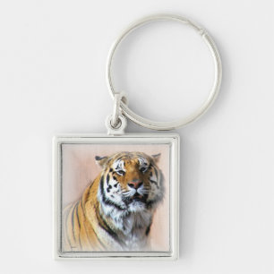 Tiger-Portrait Schlüsselanhänger