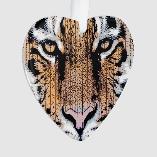 Tiger-Porträt-Grafik-Art Ornament (Vorderseite)
