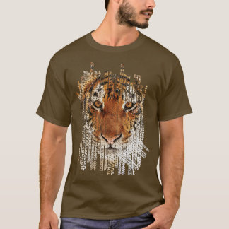 Tiger-Porträt über Stammesstruktur T-Shirt