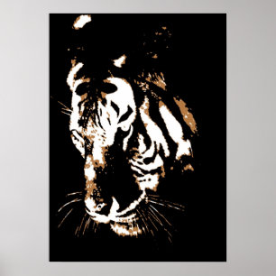 Tiger Poster Druck - Tiger Gesicht Pop Art Poster